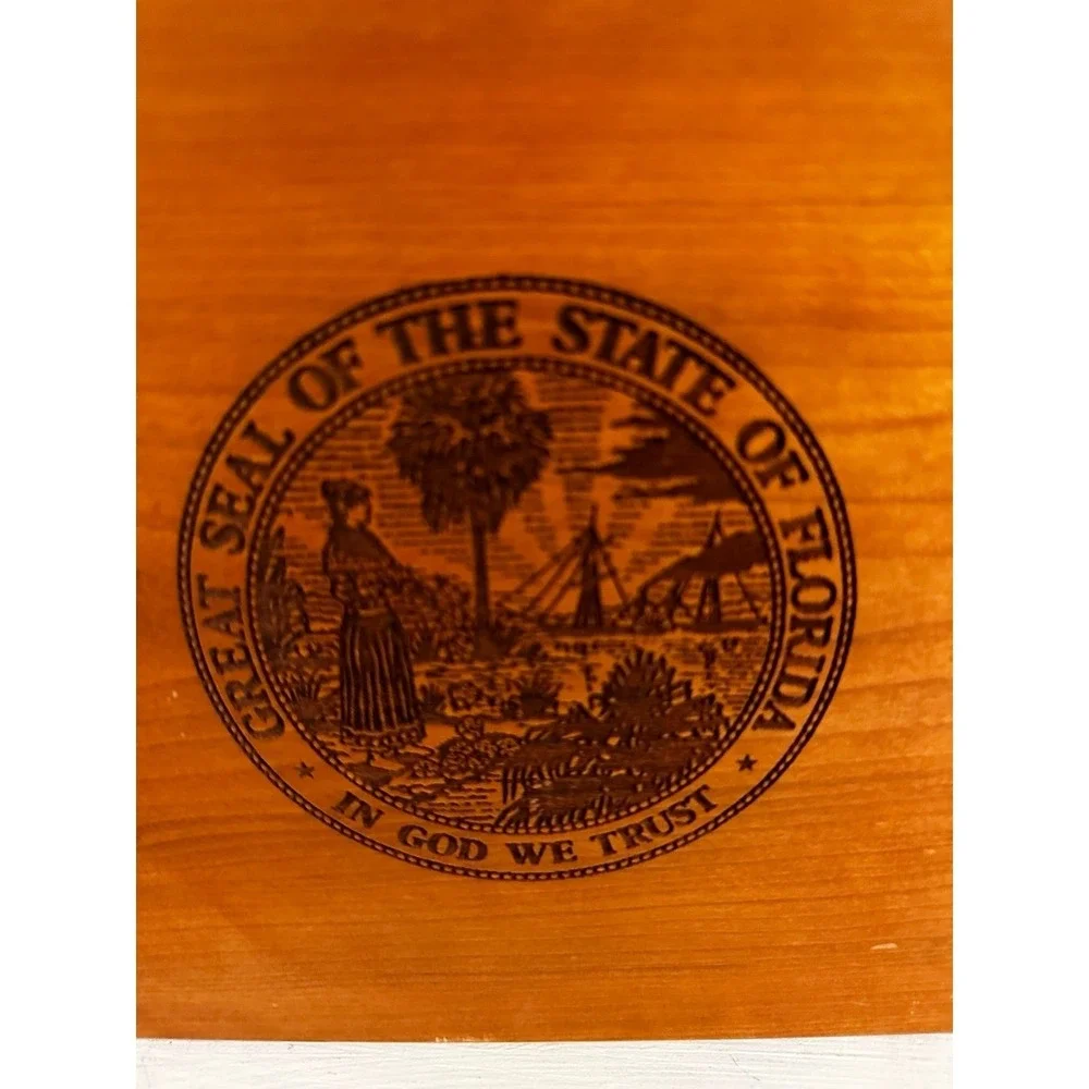 State of FLorida wooden keepsake box rare